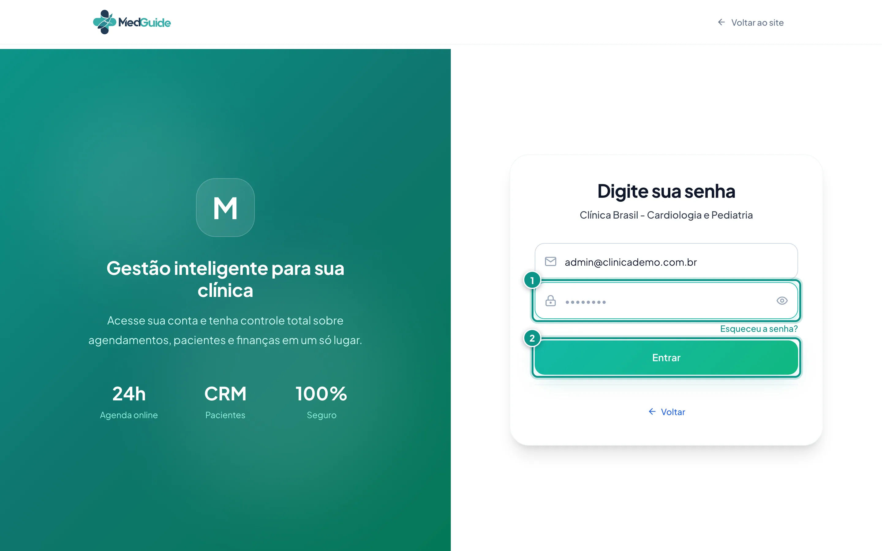 Etapa de senha